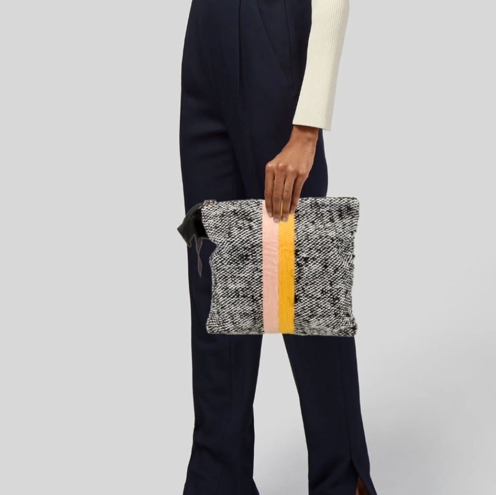 Clare V Clutch Yellow and Peach Color